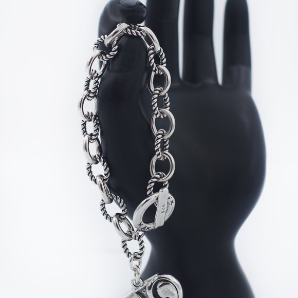 EXEX Claudia Agudelo 925 Silver Heart Charm Toggle bracelet - Picture 3 of 4
